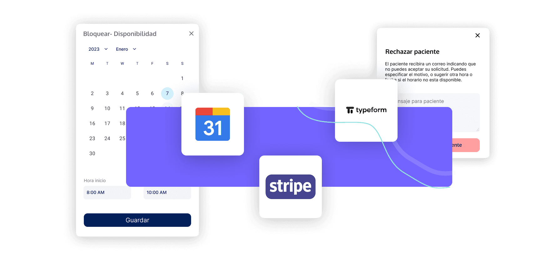 continualatam integrations connecting appointment management with Google Calendar, Typeform, and Stripe